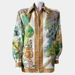 Hermes Multicolor Vintage Silk Shirt FR 42 For Women