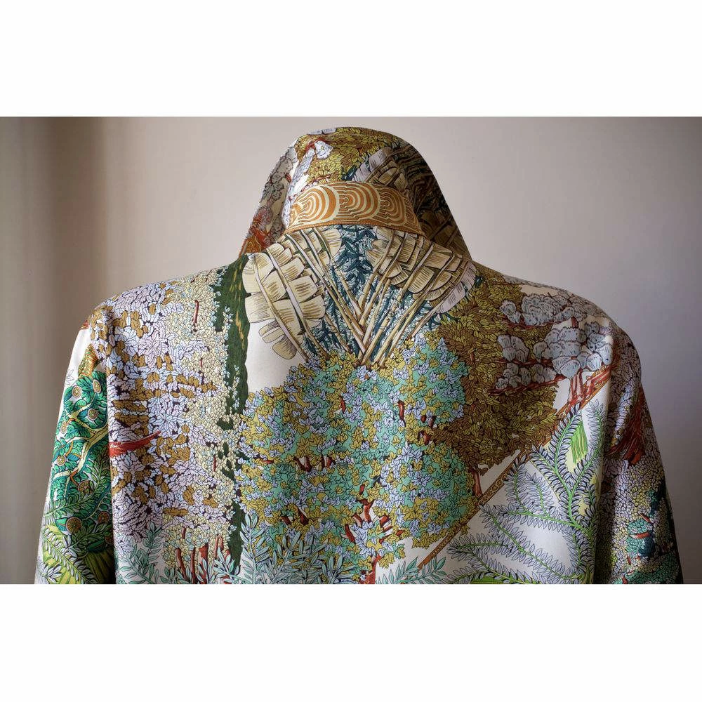Hermes Multicolor Vintage Silk Shirt FR 42 For Women 7 Hermes Multicolor Vintage Silk Shirt FR 42 For Women - Image 5