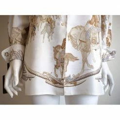 Hermes Multicolor Silk Shirt FR 40 For Women -Deals Hermes Store luxury women hermes used clothes p663930 002