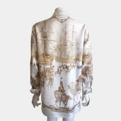 Hermes Multicolor Silk Shirt FR 40 For Women -Deals Hermes Store luxury women hermes used clothes p663930 003