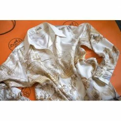 Hermes Multicolor Silk Shirt FR 40 For Women -Deals Hermes Store luxury women hermes used clothes p663930 012