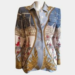 Hermes Multicolor Giacca In Seta Blazer Size Tg.42 FR For Women