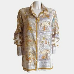 Hermes Multicolor Camicia In Seta Shirt Size Tg. 40 FR For Women