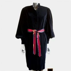 Hermes Black Abito Velluto Dress Size Tg.42 FR For Women