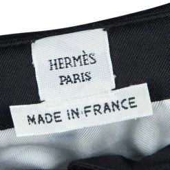 Hermes Monochrome Printed Silk Long Sleeved Button Down Shirt M For Women -Deals Hermes Store luxury women hermes used clothes p68324 005