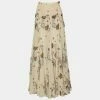Hermes Beige Ballerina Lurex Jacquard Silk Maxi Skirt S For Women