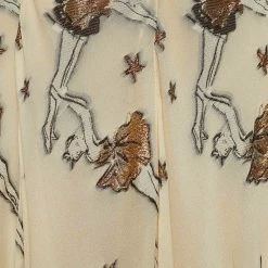 Hermes Beige Ballerina Lurex Jacquard Silk Maxi Skirt S For Women -Deals Hermes Store luxury women hermes used clothes p684209 005