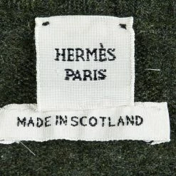 Hermes Olive Green Cashmere Zip Front Cardigan S For Women -Deals Hermes Store luxury women hermes used clothes p87052 005