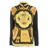 Hermes Black Baroque Print Silk Shirt M For Women