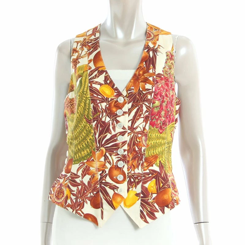 Hermes Multiprint Silk Sleeveless Waistcoat M For Women 4 Hermes Multiprint Silk Sleeveless Waistcoat M For Women - Image 2