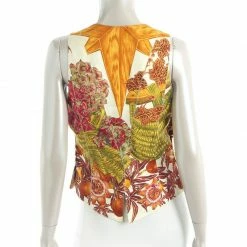 Hermes Multiprint Silk Sleeveless Waistcoat M For Women 10 Hermes Multiprint Silk Sleeveless Waistcoat M For Women -Deals Hermes Store luxury women hermes used clothes p88333 003