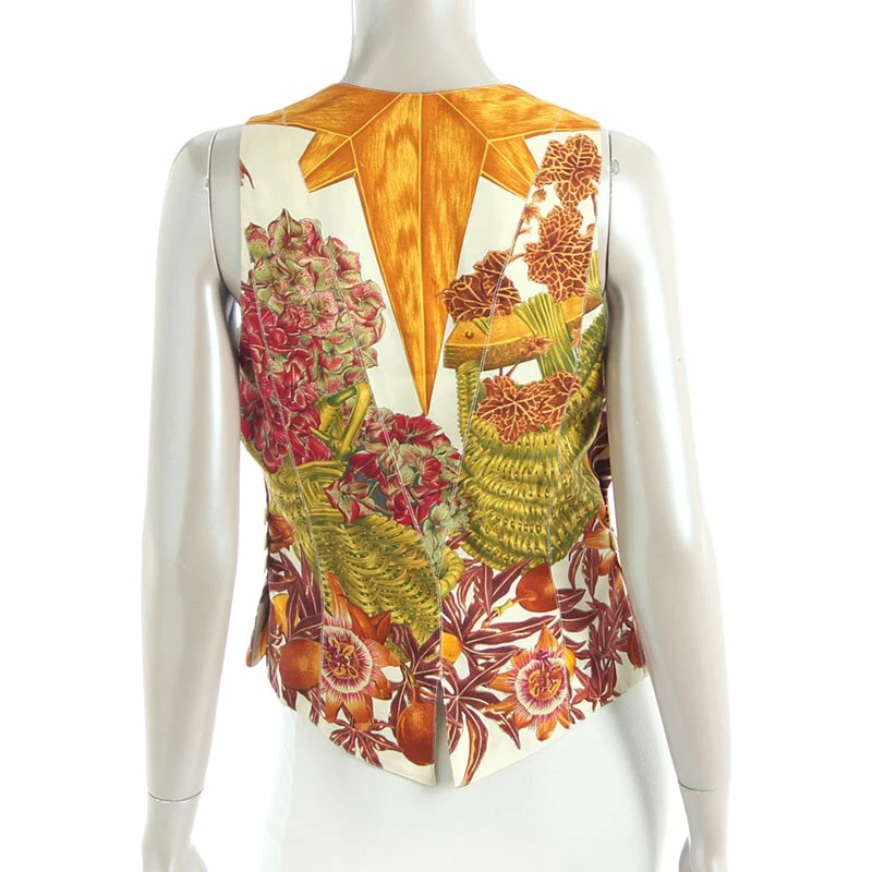 Hermes Multiprint Silk Sleeveless Waistcoat M For Women 5 Hermes Multiprint Silk Sleeveless Waistcoat M For Women - Image 3