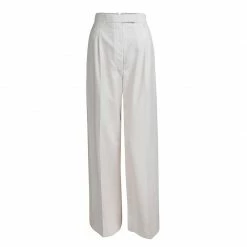 Hermes Cream Wool Palazzo Pants M For Women