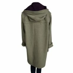 Hermes Green Wool Hooded Vintage Over Coat L For Women -Deals Hermes Store luxury women hermes used clothes p94334 0003