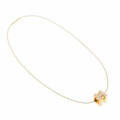 Hermes Cage D'H Ivory Laquered Pendant Necklace For Women -Deals Hermes Store luxury women hermes used fashion silver jewelry p2244 003