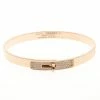 Hermes Kelly Diamond 18k Rose Gold Bangle Bracelet 16cm For Women