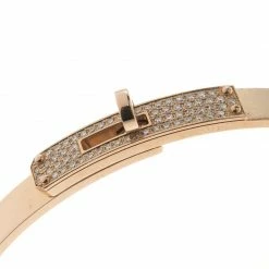 Hermes Kelly Diamond 18k Rose Gold Bangle Bracelet 16cm For Women 11 Hermes Kelly Diamond 18k Rose Gold Bangle Bracelet 16cm For Women -Deals Hermes Store luxury women hermes used fine jewelry p106945 003