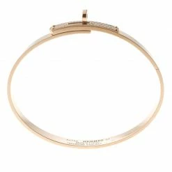 Hermes Kelly Diamond 18k Rose Gold Bangle Bracelet 16cm For Women 12 Hermes Kelly Diamond 18k Rose Gold Bangle Bracelet 16cm For Women -Deals Hermes Store luxury women hermes used fine jewelry p106945 004