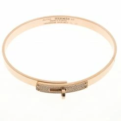 Hermes Kelly Diamond 18k Rose Gold Bangle Bracelet 16cm For Women 13 Hermes Kelly Diamond 18k Rose Gold Bangle Bracelet 16cm For Women -Deals Hermes Store luxury women hermes used fine jewelry p106945 005
