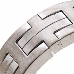 Hermes Kilim H Motif 18k White Gold Band Ring Size 51 For Women -Deals Hermes Store luxury women hermes used fine jewelry p144590 0003