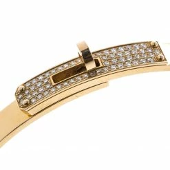 Hermes Kelly Small Model Diamond Yellow Gold Bangle Bracelet SH For Women -Deals Hermes Store luxury women hermes used fine jewelry p150774 0003