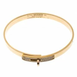 Hermes Kelly Small Model Diamond Yellow Gold Bangle Bracelet SH For Women -Deals Hermes Store luxury women hermes used fine jewelry p150774 0005