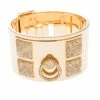 Hermes Hermès Collier De Chien Diamond 18k Rose Gold Large Cuff Bracelet For Women