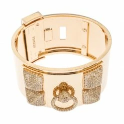 Hermes Hermès Collier De Chien Diamond 18k Rose Gold Large Cuff Bracelet For Women -Deals Hermes Store luxury women hermes used fine jewelry p159778 0005