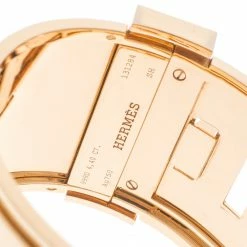 Hermes Hermès Collier De Chien Diamond 18k Rose Gold Large Cuff Bracelet For Women -Deals Hermes Store luxury women hermes used fine jewelry p159778 0006