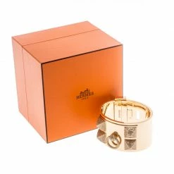 Hermes Hermès Collier De Chien Diamond 18k Rose Gold Large Cuff Bracelet For Women -Deals Hermes Store luxury women hermes used fine jewelry p159778 0007