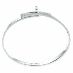 Hermes Kelly Diamond & 18k White Gold Small Narrow Bracelet For Women -Deals Hermes Store luxury women hermes used fine jewelry p180455 003
