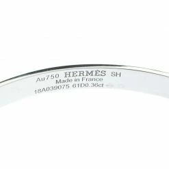 Hermes Kelly Diamond & 18k White Gold Small Narrow Bracelet For Women -Deals Hermes Store luxury women hermes used fine jewelry p180455 004