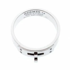 Hermes Kelly Diamond 18k White Gold Band Ring Size 54 For Women -Deals Hermes Store luxury women hermes used fine jewelry p208517 001