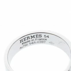 Hermes Kelly Diamond 18k White Gold Band Ring Size 54 For Women -Deals Hermes Store luxury women hermes used fine jewelry p208517 002