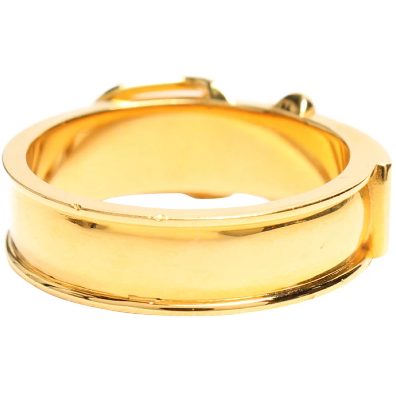 Hermes Buckle Belt Motif Gold Tone Metal Ring Size 54 For Women 4 Hermes Buckle Belt Motif Gold Tone Metal Ring Size 54 For Women - Image 2