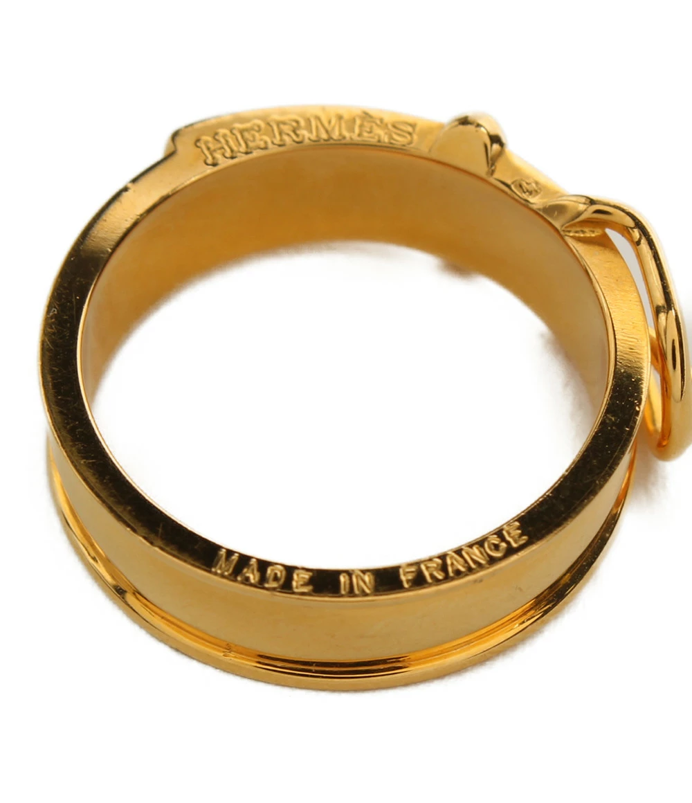 Hermes Buckle Belt Motif Gold Tone Metal Ring Size 54 For Women 7 Hermes Buckle Belt Motif Gold Tone Metal Ring Size 54 For Women - Image 5