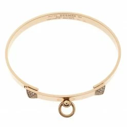 Hermes Hermès Collier De Chien Diamond 18K Rose Gold Bracelet SH For Women -Deals Hermes Store luxury women hermes used fine jewelry p224420 002