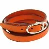 Hermes Hapi II Orange Chamonix Leather Palladium Bracelet For Women -Deals Hermes Store luxury women hermes used fine jewelry p228545 002