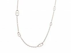 Hermes Silver Hermes Shane Dunkle Long Necklace For Women -Deals Hermes Store luxury women hermes used fine jewelry p230187 007