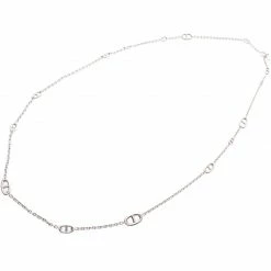 Hermes Silver Hermes Shane Dunkle Long Necklace For Women