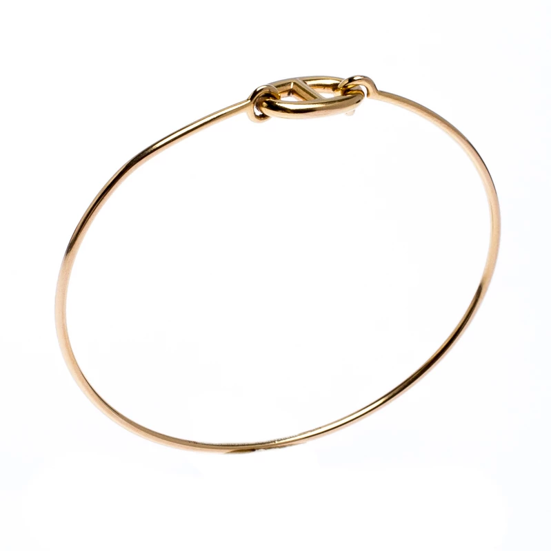 Hermes Chain D'Ancre Ronde 18k Yellow Gold Hook Bracelet SH For Women 4 Hermes Chain D'Ancre Ronde 18k Yellow Gold Hook Bracelet SH For Women - Image 2