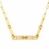 Hermes Kelly Chaine Diamond 18K Yellow Gold Chain Link Choker Necklace For Women