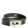 Hermes Black Leather Double Tour Kelly Bracelet For Women -Deals Hermes Store luxury women hermes used fine jewelry p284540 006