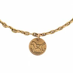 Hermes Hermès Three Rocking Horse Disc 18k Rose Gold Charm Bracelet For Women -Deals Hermes Store luxury women hermes used fine jewelry p316950 002