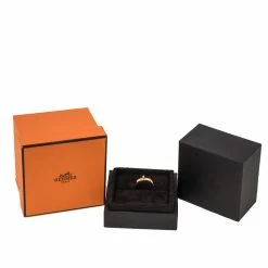 Hermes Kelly 18K Rose Gold Narrow Ring Size 53 For Women -Deals Hermes Store luxury women hermes used fine jewelry p331911 001