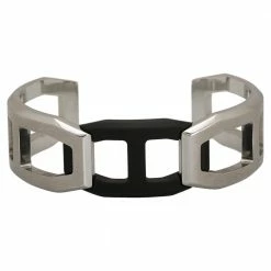 Hermes Matte PVD And Stainless Steel Tetris Cuff Bracelet For Women