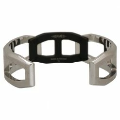 Hermes Matte PVD And Stainless Steel Tetris Cuff Bracelet For Women -Deals Hermes Store luxury women hermes used fine jewelry p356442 013