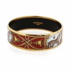 Hermes 18K Yellow Gold Grand Apparat Bangle For Women -Deals Hermes Store luxury women hermes used fine jewelry p369081 003