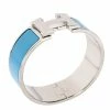 Hermes Blue Enamel Clic Clac H Bracelet For Women