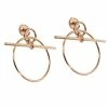 Hermes 18K Rose Gold Loop Small Model Earrings For Women -Deals Hermes Store luxury women hermes used fine jewelry p390395 001